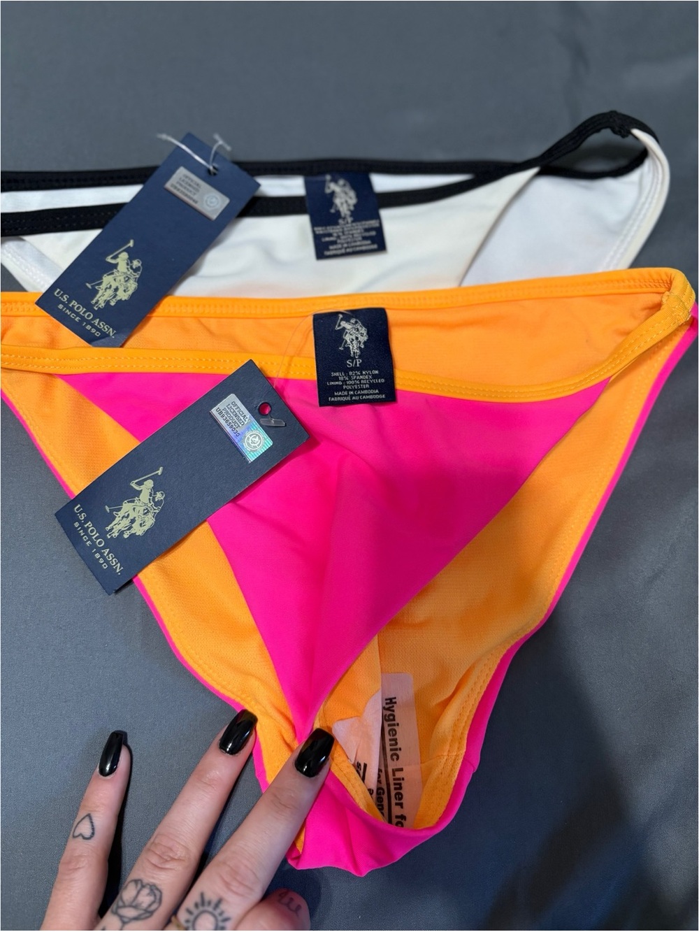 U.S. Polo Assn. Hot Pink & Orange Reversible Bikini Bottoms
